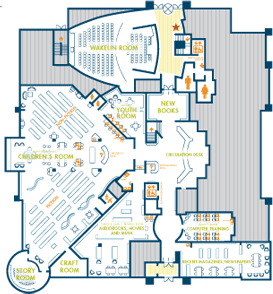 Wellesley Free Library, first floor map