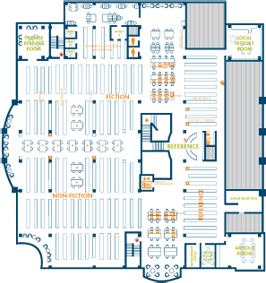 Wellesley Free Library, first floor map