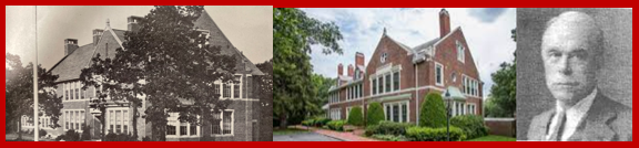 A historical photo of the Brown Elementary school, next to a modern photo of the condos currently occupying the building. A photo of Seldon Lester Brown is next to those of the buildings.