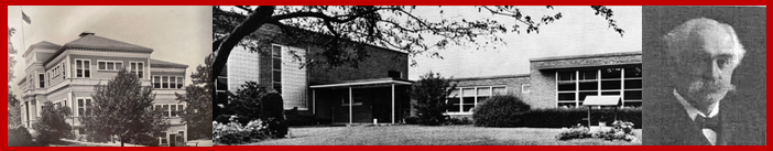 Two historical photos of the two different Fiske schools and another of Joseph Emery Fiske.